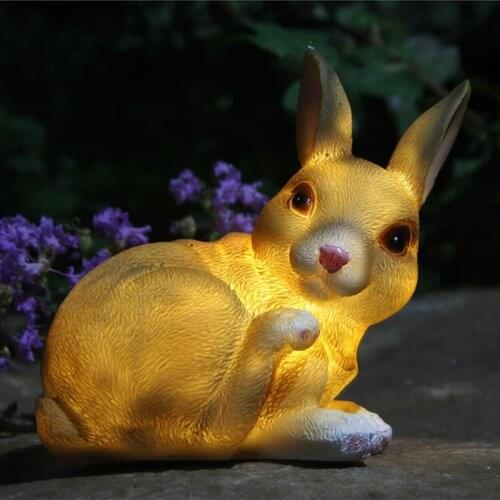 LED Waterproof Rabbit Shape Solar Powered Lamp Landscape Ornament