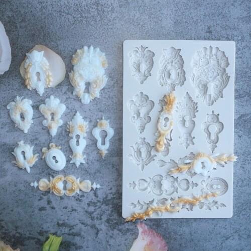 Embossed Totem-style Keyhole Silicone Mold Fondant Cake Decorating Mold Sugarcraft Chocolate Baking Tool For Cakes Gumpaste Form