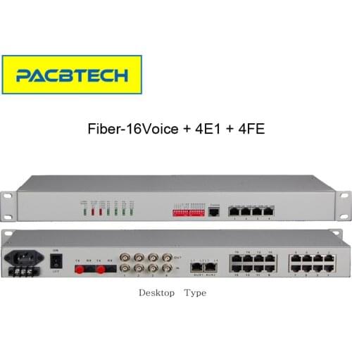 16Voice + 4E1 + 4FE + 4RS232 Fiber Multiplexer Telephone Fiber Converter Singlemode Signle Fiber 20km