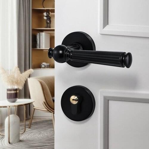 European Zinc Alloy Indoor Security Door Locks Bedroom Mute Door Handle Lock Home Deadbolt Lock Furniture Hardware Accessories