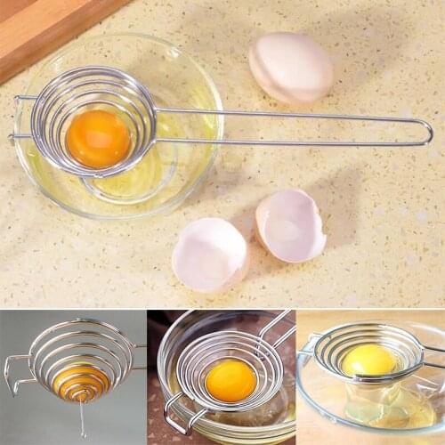 1PC Spiral Egg White Separator Egg Yolk Remover Divider Stainless Steel with Long Handle Kitchen Gadgets Tool