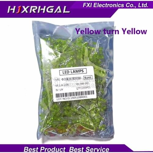 1000pcs Yellow light-emitting Yellow turn Yellow 3mm led new original
