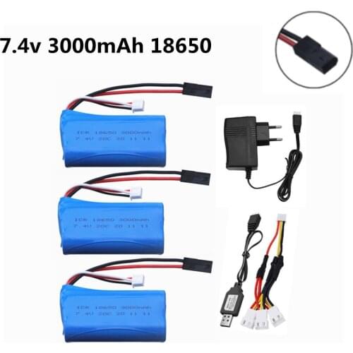 18650 7.4V 3000Mah 20C li-ion Battery For MJX T40 T40C F39 F49 T39 Syma 822 RC Helicopter Drone Part for BG1518 BG1513 BG1515