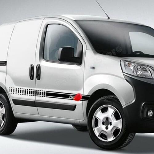 2 Pcs Car Stickers for Fiat Fiorino DIY Accessories Vinyl Film Decals Car Sports Long Styling Skirt Sticker