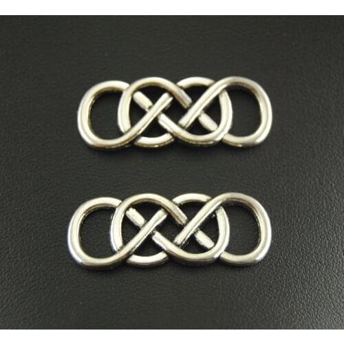 20pcs Silver Color letter "8" Double Infinity Symbol Connector Link Charm DIY Metal Bracelet Necklace Jewelry Findings A750