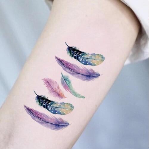 2021 New 1PC Cheap Lavender Flash Fake Waterproof Tattoos Temporary Arm Chest Tattoo Stickers DIY Body Arts Decoration Supplies