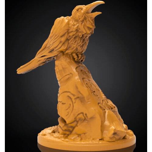3D model for cnc or 3D printers in STL file format -Animal crow sculpture for cnc router carving and engraving artcam aspire