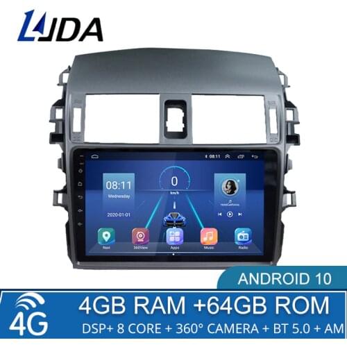 4G+64G DSP Android 10 Car Multimedia Player For Toyota Corolla E140 E150 2006-2013 2 Din Car Radio GPS Stereo Octa Core NO DVD
