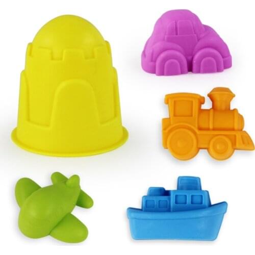 5PCS Set Transportation Sand Clay Tool Beach Toys Novelty Castle Mold Building Model for Kids Child Baby Out Fun Toys on Holiday