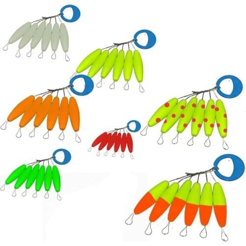 5packs/lot High Quality Seven star Fishing Float Bobber 2 Size Rig Float Beans 8 Colors Striking Beads With Hole A437