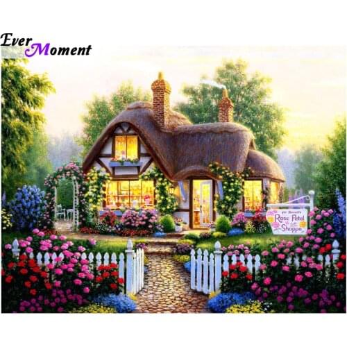Diamond Painting landscape Cross Stitch Kit European villa Diamonds Embroidery Painting Diamond Mosaic Home Decoration ASF051