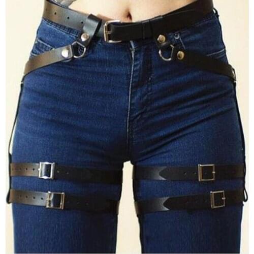 Bondage Harness Woman Garter Stocking Belt Gothic Body Seks Leather Dropshipping Sexy Lingerie Waist Leg Harness Thigh Garters
