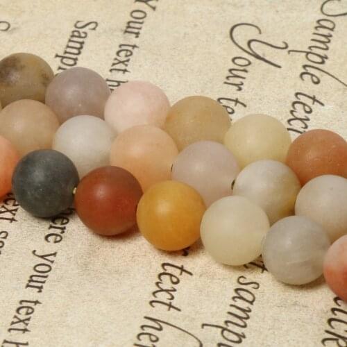 Matte Gold Color Jades Natural Stone Beads Round Loose Spacer Beads for Jewelry Making DIY Bracelet Neckalce Charms 15inch