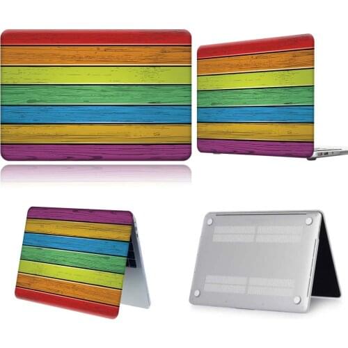 Rainbow Wood Pattern PVC New Laptop Case For Apple Macbook 12/Pro 13 A2251 A2289/Pro 13 A2338/Air 13 A2337/Pro 15 16/Air 11