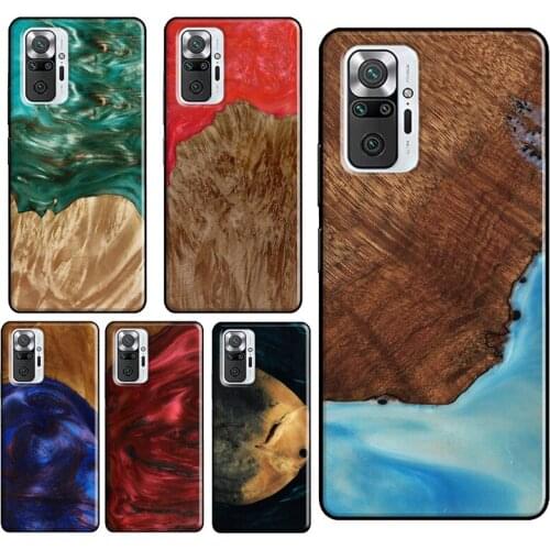 Traveler Protective Wood Resin For Xiaomi Redmi Note 10 Pro 8T 9S Note 7 8 9 Pro Phone Case For Redmi 9C 9T 9 9A 8A K40