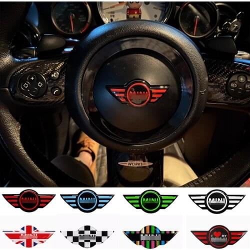 Car Steering Wheel Center Epoxy Decorative Sticker For MINI Cooper S ONE R55 R56 R60 R61 F54 F55 F56 F57 F60 Countryman