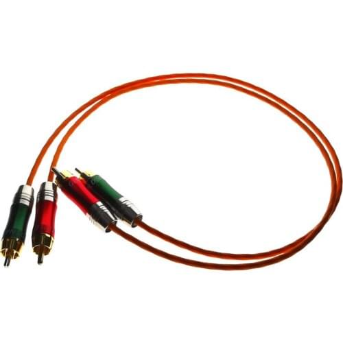 Hifi High Quality Silver-plated wire 4-core shielded wire single crystal copper audio signal line RCA connector plug