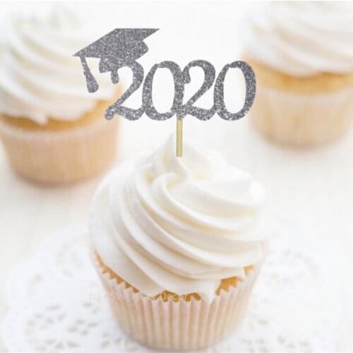 Customised 2020 Grad Cap glitter Cupcake Topper,Graduation Party Decorations Custom 2020 Graduation Party 2020 Grad glod Toppers