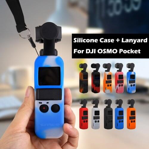 DJI OSMO Pocket Silicone Case + Lanyard strap Scratch-proof Prop Protector Cover OSMO Pocket Handheld Gimbal Stabilizer Camera