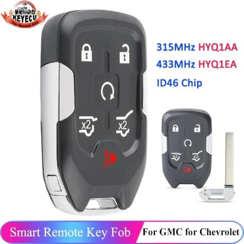 KEYECU Replacement Smart Remote Key Fob 6B 315MHz ID46 for 2015-2018 GMC YUKON FCC: HYQ1AA