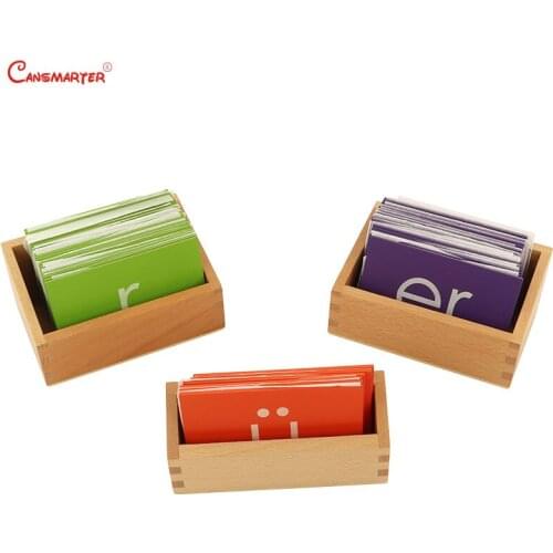 Montessori Chinese sandpaper Language Teaching Aids Toys Learning Baby Beech Wooden Box Early Educational Box Toys Kids LA047-3