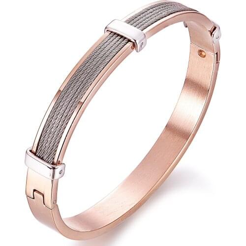 Cool Men Bracelet Stainless Steel Wire Bangles Bracelets for Men Women Fashion Jewelry