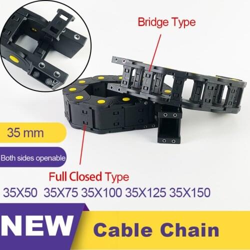 35*50 75 100 125 150 175 200 Transmission 1000mm Cable Drag Chain Wire Carrier End Connectors for CNC Router Machine Cable