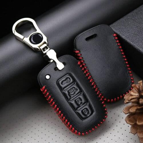 Leather Car Smart Key Case Cover For Kia Ceed Sportage 4 3 Cerato Stinger Rio X Line Soul K5 Optima Picanto Keyring Key Holder