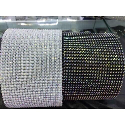 10 yard/lot) AB Crystal Mesh Rhinestones Trim Bling DIY Bridal Dress Bags Shoes Cake Wedding Decoration