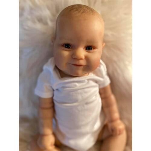 NPK 60CM Reborn Baby Doll Maddie Toddler Real Soft Touch with Hand-Drawing Hair High Quality Handmade Doll