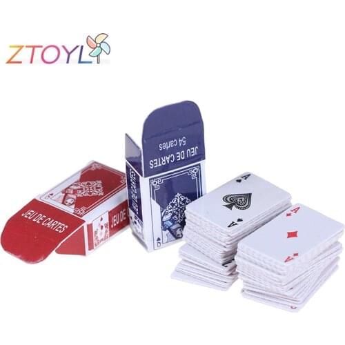 1set Mini Poker Playing Cards Style Random Funny Models Poler Cute Miniature Doll Toys Decorative 1:12 Dollhouse Accessories
