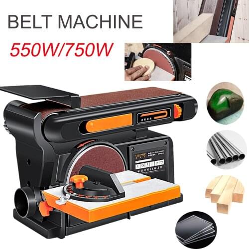 Multi-purpose Belt Machine Sand Disc Polishing Drawing Machine Vertical Woodworking DIY Polisher Grinder Sandpaper Sharpener