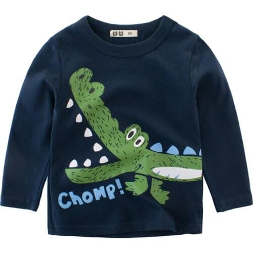 Fashion Kid Baby Boy Clothes crocodile Cartoon T shirt Cute Sweet Tee Shirt Long Sleeve Casual Cotton tshirt Outfit
