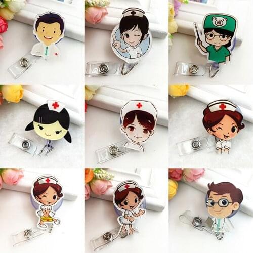 Cartoon Retractable Pull Badge Reel ID Lanyard Name Tag Card Badge Holder Clip