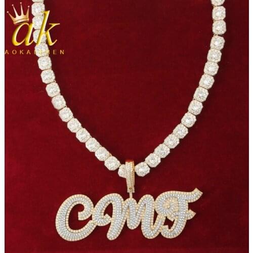 Double Color Letters Custom Name Hip Hop Rock Street Jewelry