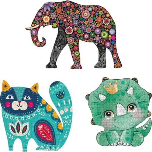 3D Cat/Elephant/Dinosaur Puzzle Set 500pieces Puzzle Room Decoration Family Game Brain Developmental Games Jigsaw Puzzle