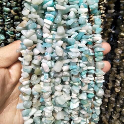 Natural Amazonite Stone Beads 34inch Irregular Shape Gravel Amazon Stone Beads For Jewelry Making 5-8MM DIY Life Tree Necklace