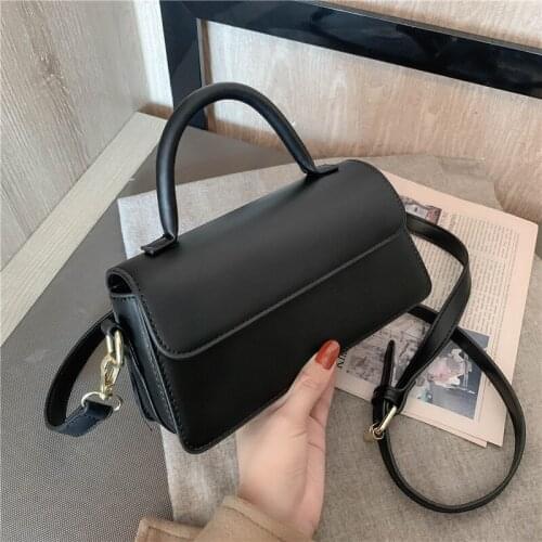 New texture Pu womens bag fashion solid color handbag Single Shoulder Messenger Bag fashionable purses