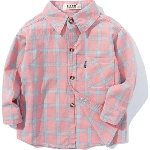 New Kids Boys Shirts Fashion Plaid Striped Boy Girl Shirts Children Clothes Long Sleeve Boys Shirls Large size 1-15T