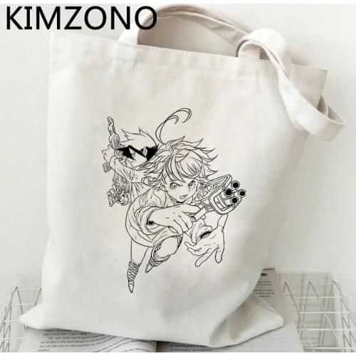 The Promised Neverland shopping bag bolsa tote handbag jute bag shopper recycle bag bag reciclaje woven net sacolas