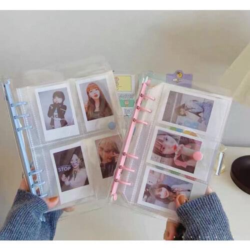 Transparent PVC Photo Organizer Student DIY Binder Diary Pocket Notebook Cover Photo Album Cover School Stationery Supplies
