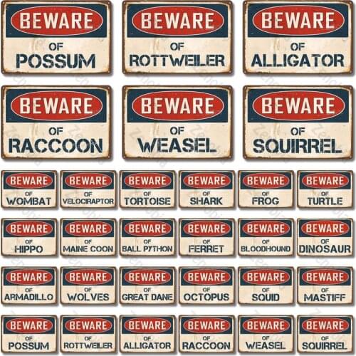 Beware Sign Funny Warning Danger Metal Tin Sign Wall Plaque Poster Painting Wall Sign