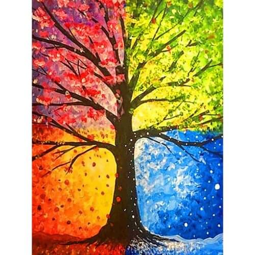 Scenery Tree Landscape DIY Embroidery Cross Stitch 11CT Kits Craft Needlework Set Printed Canvas Cotton Thread Home Wholesale