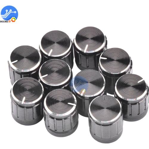 10PCS Useful Volume Control Rotary Knobs For 6mm Dia Knurled Shaft Potentiometer