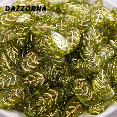 Transparent Leaf Shape 30-120Pcs 10x18mm Acrylic Loose Spacer Beads For Handmade Making Jewelry Bracelet Necklace Accessories