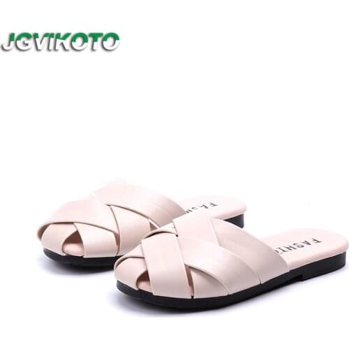 Fashion Girls Slippers Princess Sweet Kids Slides Beach Shoes For Big Girl Children Slippers Anti-skid Covered Toe Cap Soft Cute