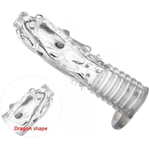 Silicone Condom Dotted Penis Sleeve For Men Dildo Sheath Condoms Extender Sleeve No Vibrator Sex Toys For Woman Men Sex Shop