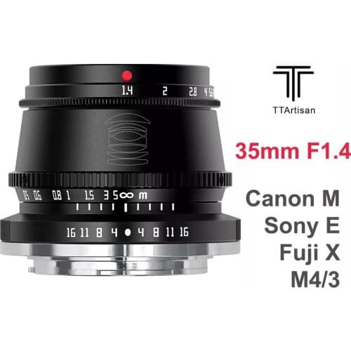 TTArtisan 35mm F1.4 Camra Lens APS-C MF Lens for SONY FUJI X Canon M Panasonic Olympus M43 Mount Leica L Camras Lens