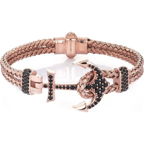 Unique Bracelet Stainless Steel Jewelry Atolyestone Artillery WIith Anchor magnetic clasp Bangles