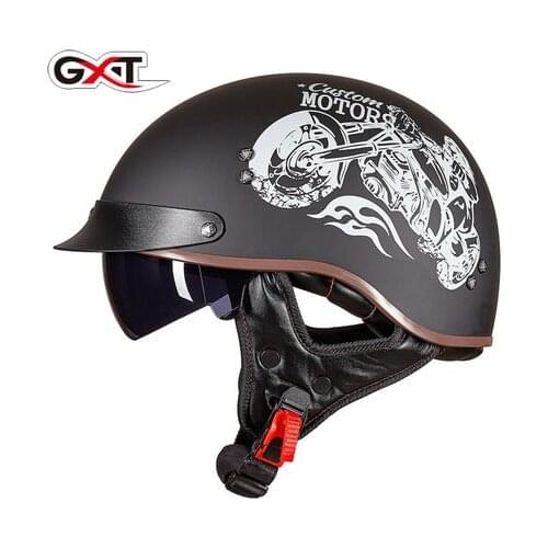 GXT Retro Vintage Motorcycle Helmet Moto Helmet Open Face Scooter Biker Motorbike Racing Riding Helmet With DOT Certification